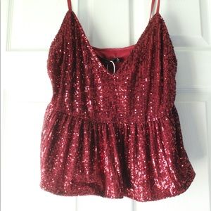 Sequin peplum tip